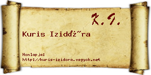 Kuris Izidóra névjegykártya